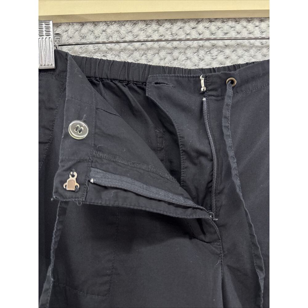 CHICOS Wide Leg Cropped Pants Womens 3 XL/16 Black Asian Embroidered Travel - Picture 4 of 10